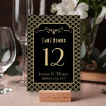 Vintage Hochzeitskollektion Art Déco Gatsby von 19 Tischnummer<br><div class="desc">These vintage Gatsby style wedding table number cards are perfect for any couple planning a romantic antique themed marriage. Easily personalize this design by adding your own custom wording to the template boxes provided, or click the "Customize it" button for more advance settings. Matching wedding items can be found in...</div>