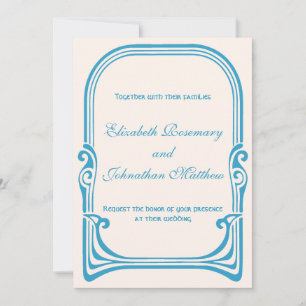 Vintage-Hochzeitskunst im Jugendstil stilisierte P Einladung