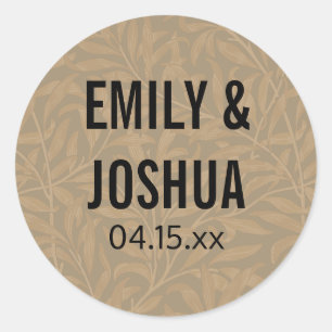 Vintage- Hochzeitskunst im viktorianischen Stil vo Runder Aufkleber