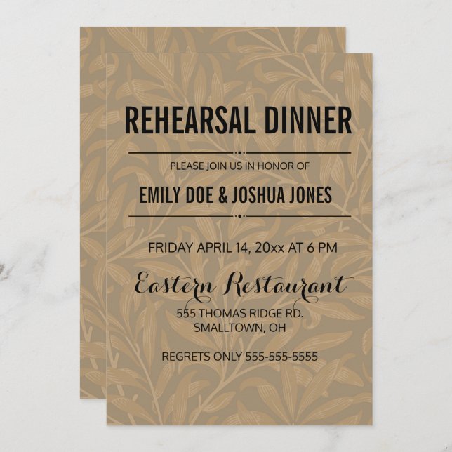 Vintage Hochzeitskunst von 1844 Einladung (Vorne/Hinten)