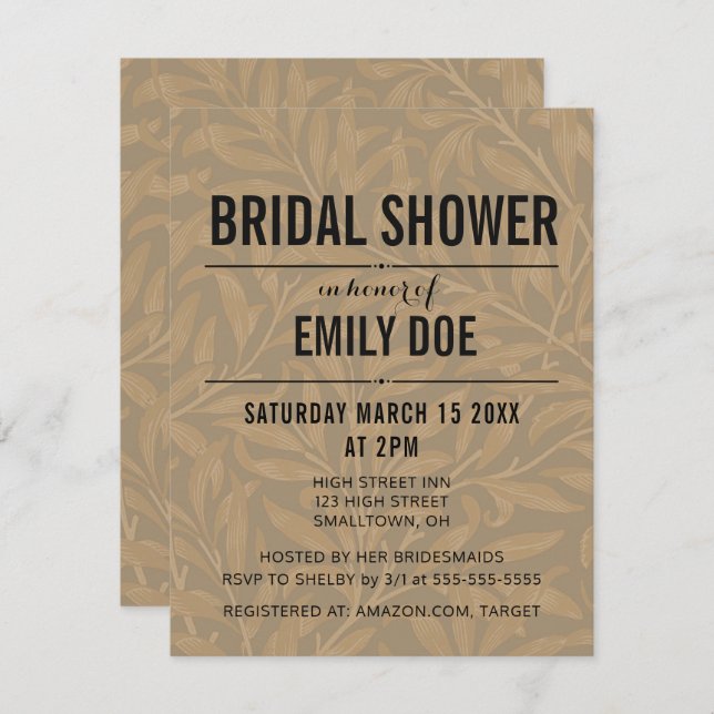 Vintage Hochzeitskunst von 1844 Einladung (Vorne/Hinten)