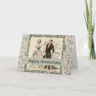 Vintage Hochzeitskunst von 1844 Karte