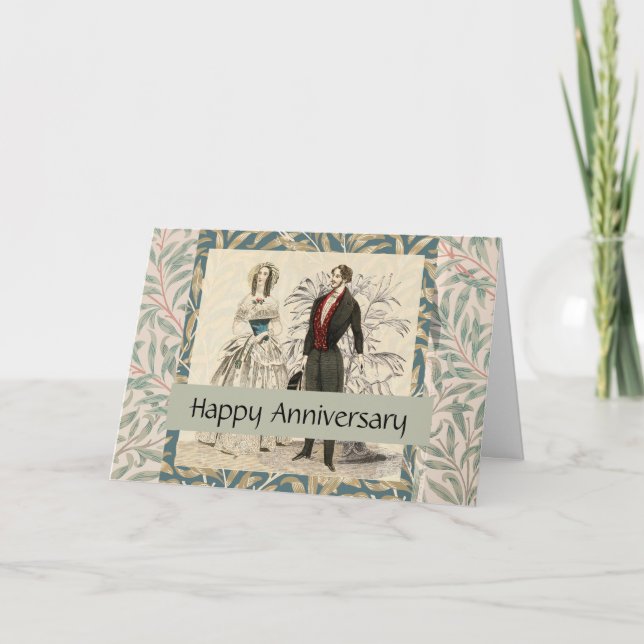 Vintage Hochzeitskunst von 1844 Karte (Vorderseite)