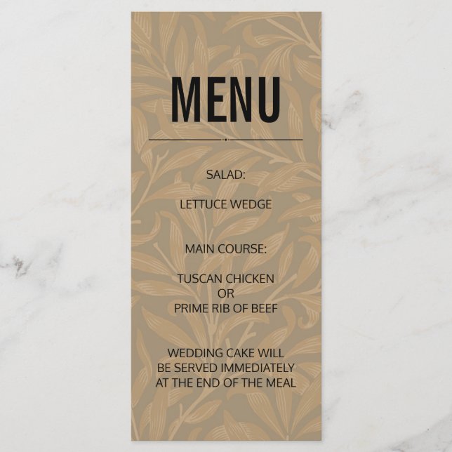 Vintage Hochzeitskunst von 1844 Menükarte (Vorderseite)