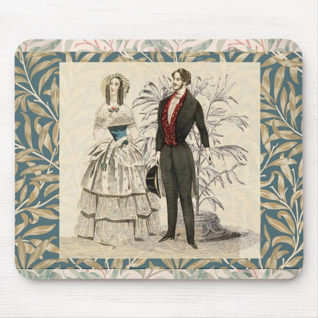 Vintage Hochzeitskunst von 1844 Mousepad (Vorne)