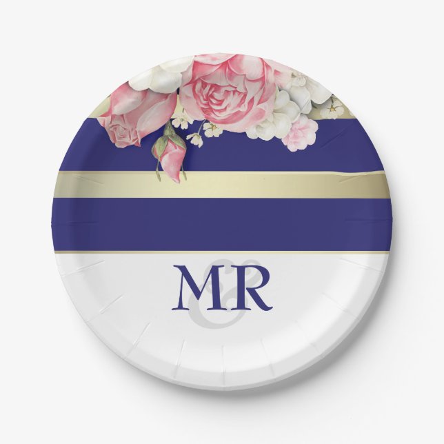 Vintage Hochzeitsnacht Pappteller (Vorderseite)