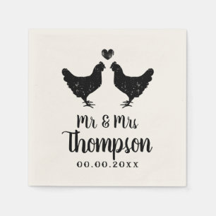 Vintage Hochzeitsnapkins mit individuelle Name Serviette