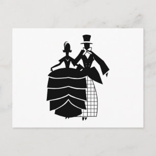 Vintage-Hochzeitspaar Postkarte