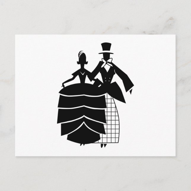 Vintage-Hochzeitspaar Postkarte (Vorderseite)