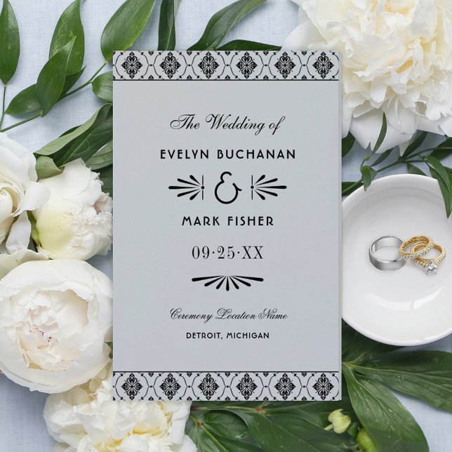 Vintage Hochzeitsprogramme im Art-Deco-Stil (Von Creator hochgeladen)