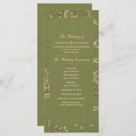 Vintage Hochzeitsprogramme in Grün-Beige Programm