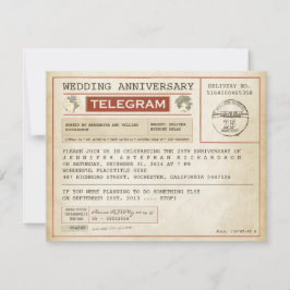 Vintage Hochzeitstag Telegramm Einladung