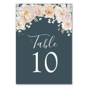 Vintage-Hochzeitstisch-Nummern-Karten mit Blumenmo Tischnummer