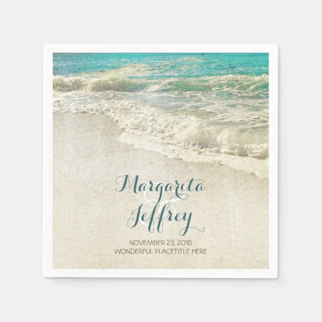 Vintage Hochzeitszettel Serviette (Vorderseite)