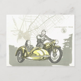 Vintage Hockenheimring Motorrad Anzeige Postkarte