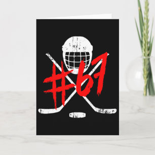 Vintage-Hockey-67-Trikotnummer Karte