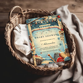 Vintage Hockey Baby Shower Einladung