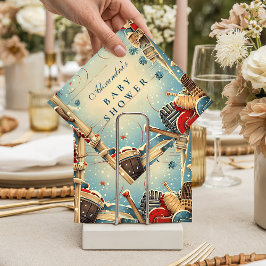 Vintage Hockey Baby Shower Serviette