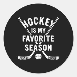Vintage Hockey ist meine liebste Saison Runder Aufkleber