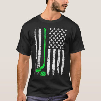 Vintage-Hockey-St.-Patricks-Tag-Amerikanische-Flag T-Shirt