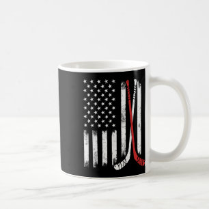 Vintage-Hockeyschläger USA-Flagge Hockeyspieler Ei Kaffeetasse