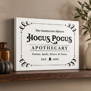 Vintage Hocus Pocus Apotheke Schwarz und Weiß Leinwanddruck