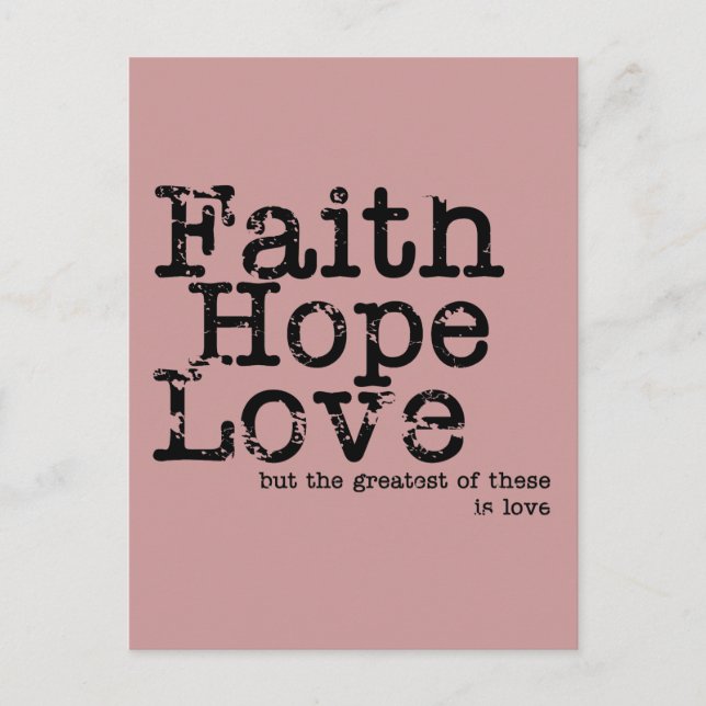 Vintage Hoffnung Liebe Postkarte (Vorderseite)