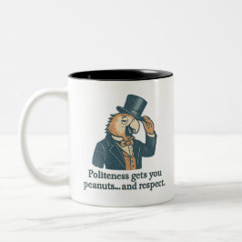 Vintage höflicher Papagei-Zitat mit Zylinder Zweifarbige Tasse