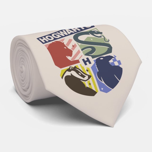 Vintage HOGWARTS™ Geprägtes Wappen Krawatte (Gerollt)
