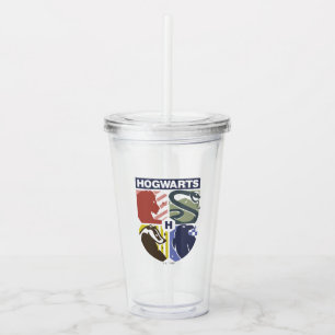 Vintage HOGWARTS™ gestempeltes Wappen Acryltrinkbecher