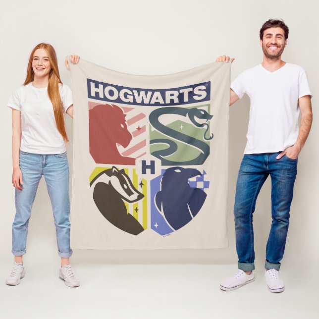Vintage HOGWARTS™ gestempeltes Wappen Fleecedecke (Beispiel)