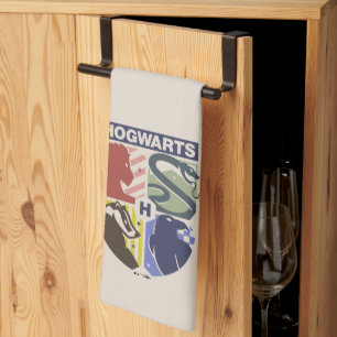 Vintage HOGWARTS™ gestempeltes Wappen Geschirrtuch