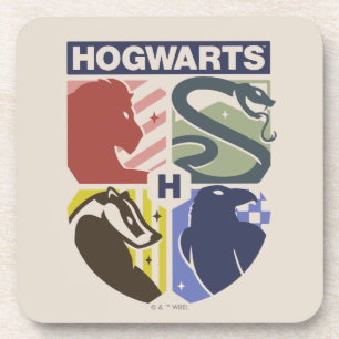 Vintage HOGWARTS™ gestempeltes Wappen Getränkeuntersetzer