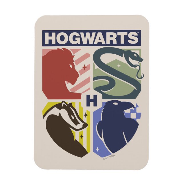Vintage HOGWARTS™ gestempeltes Wappen Magnet (Vertikal)