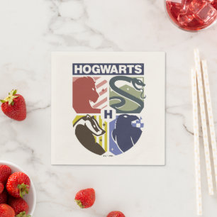 Vintage HOGWARTS™ gestempeltes Wappen Serviette