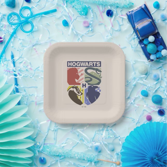 Vintage HOGWARTS™-Wappen Pappteller (Party)