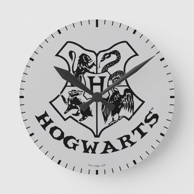 Vintage HOGWARTS™-Wappen Runde Wanduhr (Vorderseite)