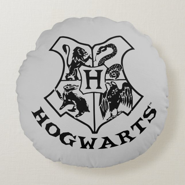 Vintage HOGWARTS™-Wappen Rundes Kissen (Vorderseite)