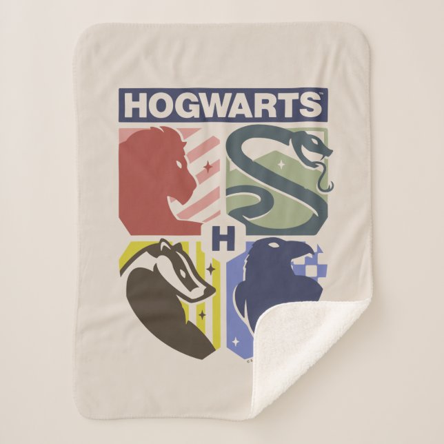 Vintage HOGWARTS™-Wappen Sherpadecke (Vorderseite)