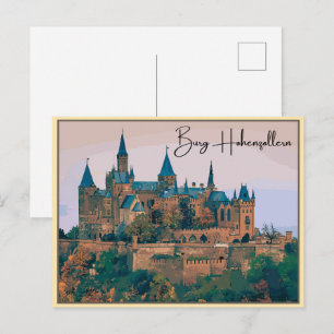 Vintage Hohenzollern-Burg-Geschenk Postkarte