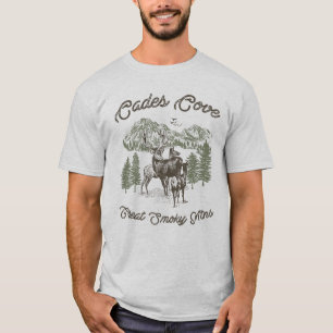 Vintage Höhlen bedecken große, rauchige Berge T-Shirt