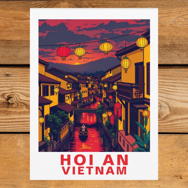 Vintage Hoi An Vietnam Ancient Town Lantern Postkarte (Vintage Hoi An Vietnam Ancient Town Lantern Postcard
)