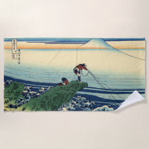Vintage Hokusai Kajikazawa Fischer Kunst Strandtuch