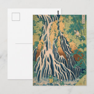 Vintage-Hokusai-Kirifuri-Wasserfall-Holzschnitt-Ku Postkarte