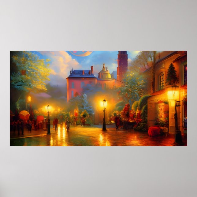 Vintage Holiday Art Altes buntes Thema Poster (Vorne)