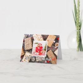 Vintage Holiday Photo Template Merry Christmas Feiertagskarte