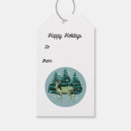 Vintage Holiday Wild Deer Gift Tags Geschenkanhänger
