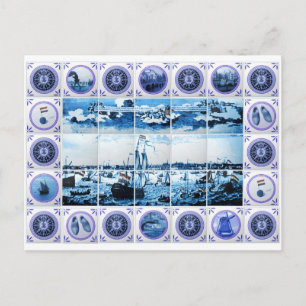 Vintage-Holland-Delftware-Stil-Wandbild-Postkarte Postkarte
