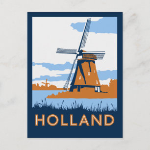 Vintage-Holland-Plakat Postkarte