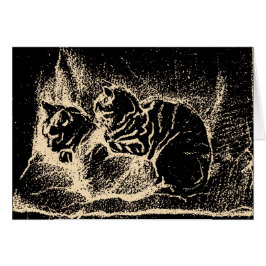 Vintage Holländische Fine Art - Zwei Schlafkatzen